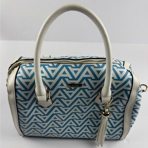 Aldo geometric Blue and White Patterned Women's Bag satchel never used